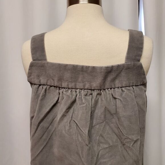 Vintage Handmade Jumper Corduroy Gray Sleeveless Overall Dress Woman's Medium - Picture 3 of 3